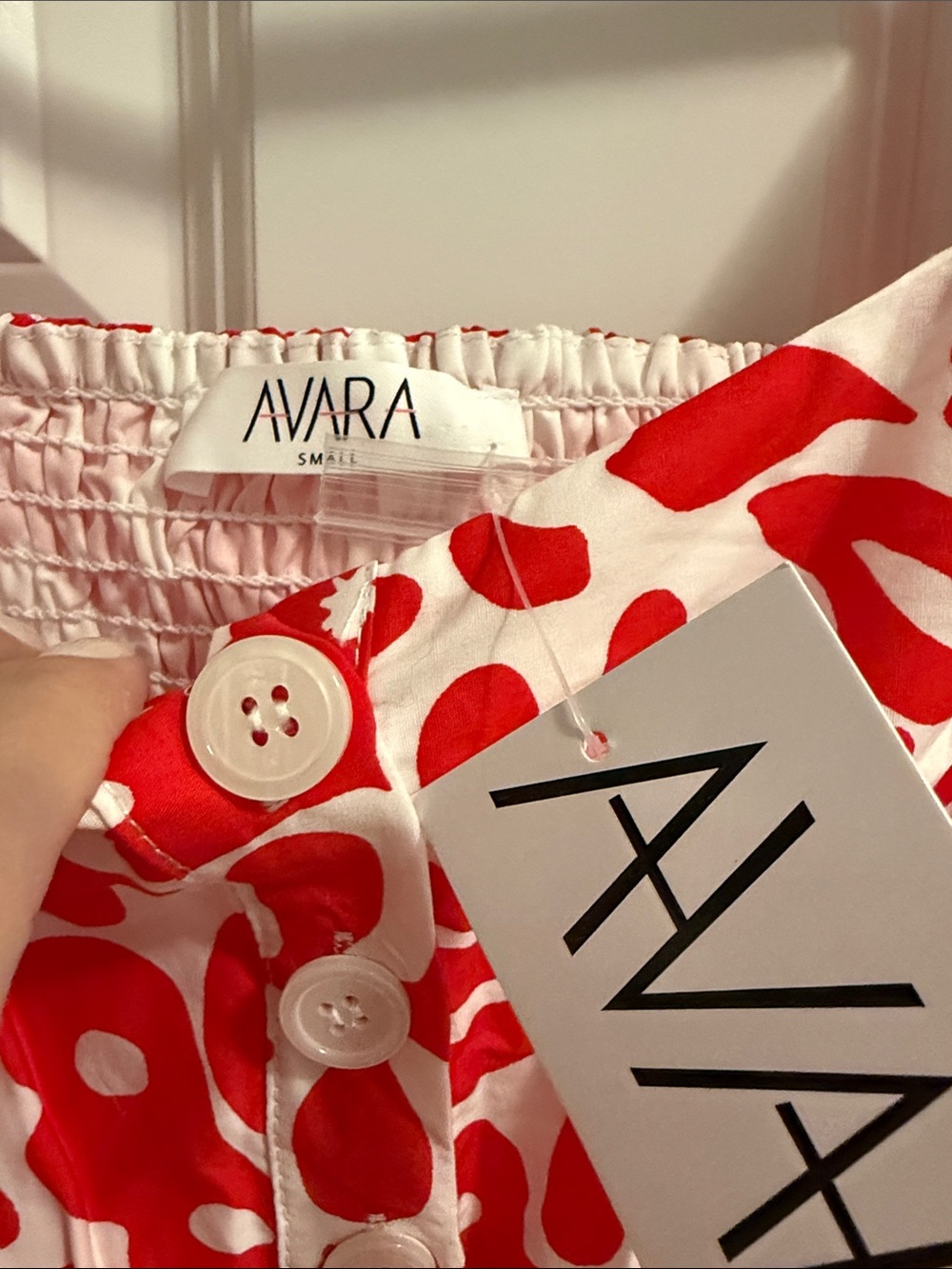 Red & White Floral Tie-Waist Romper - Picture 3 of 5